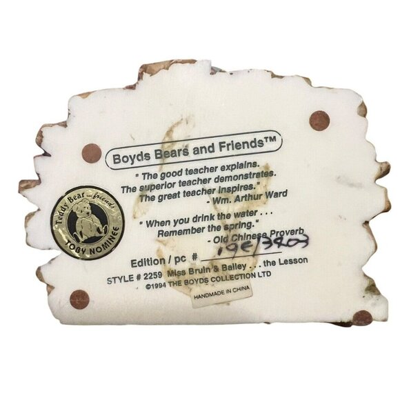 Boyds Bears & Friends Figurine Miss Bruin & Bailey... The Lesson VTG - Picture 5 of 6